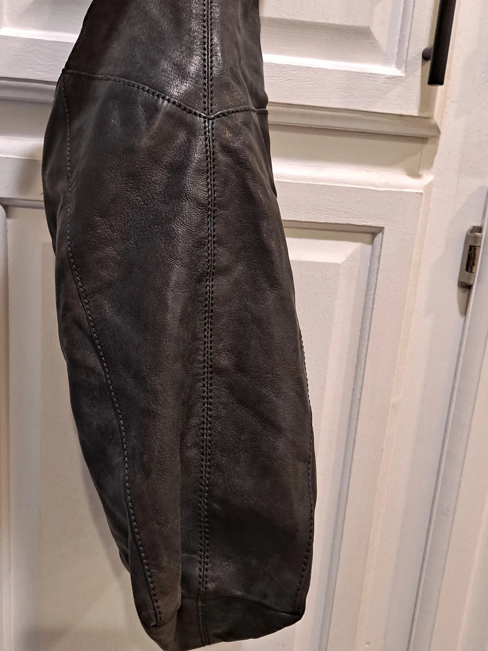 Lucky Brand Black Leather Slouchy Y2k Hobo Shoulder Bag Lightweight Roomy